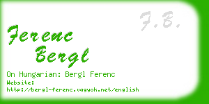ferenc bergl business card